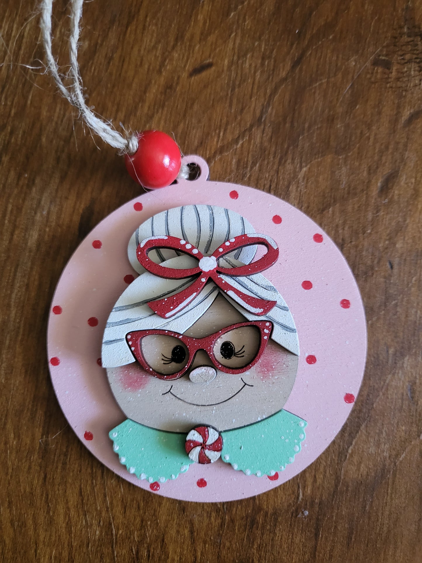 Mrs Claus Round Ornament