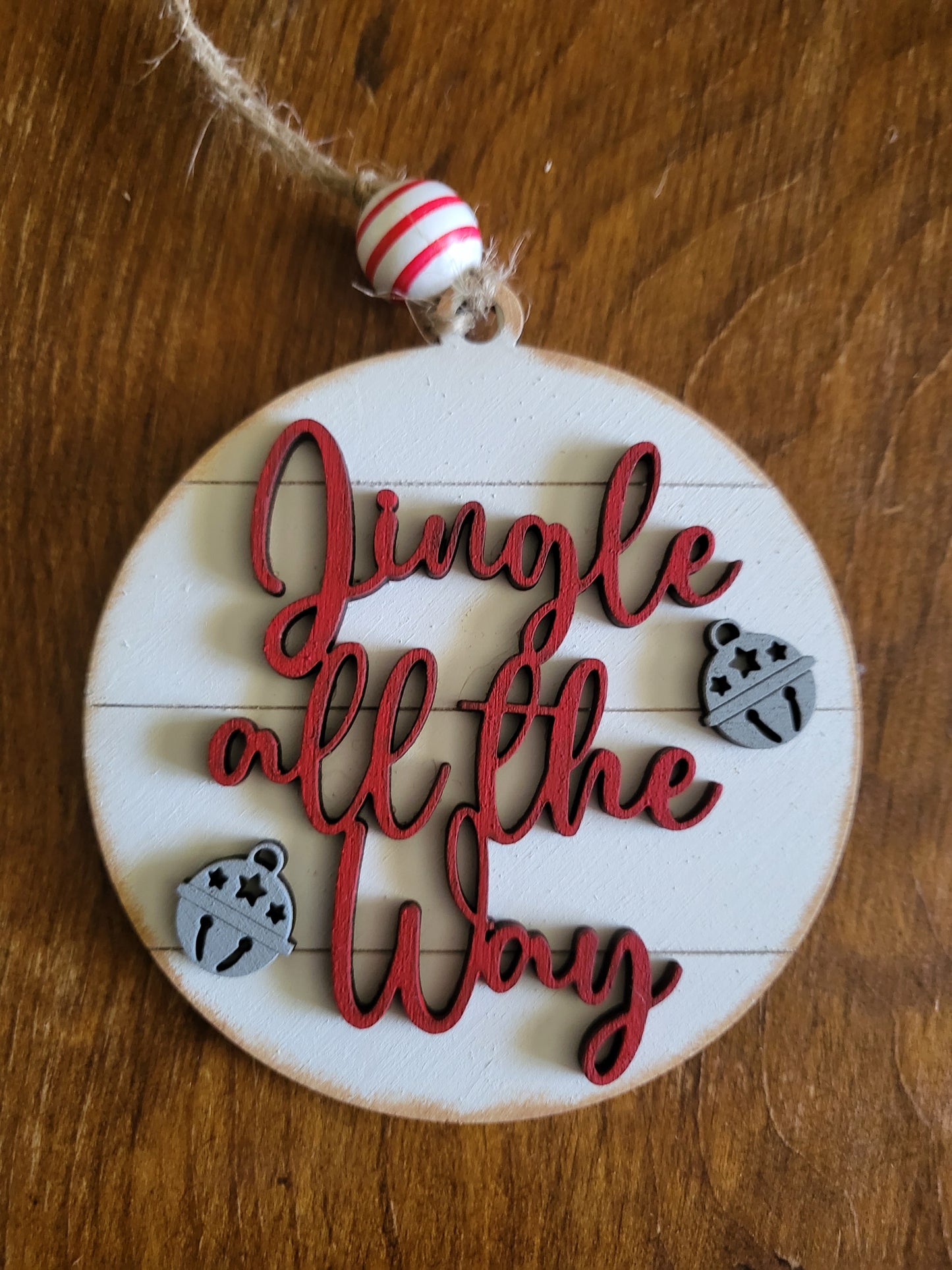 Jingle All the Way Round Ornament