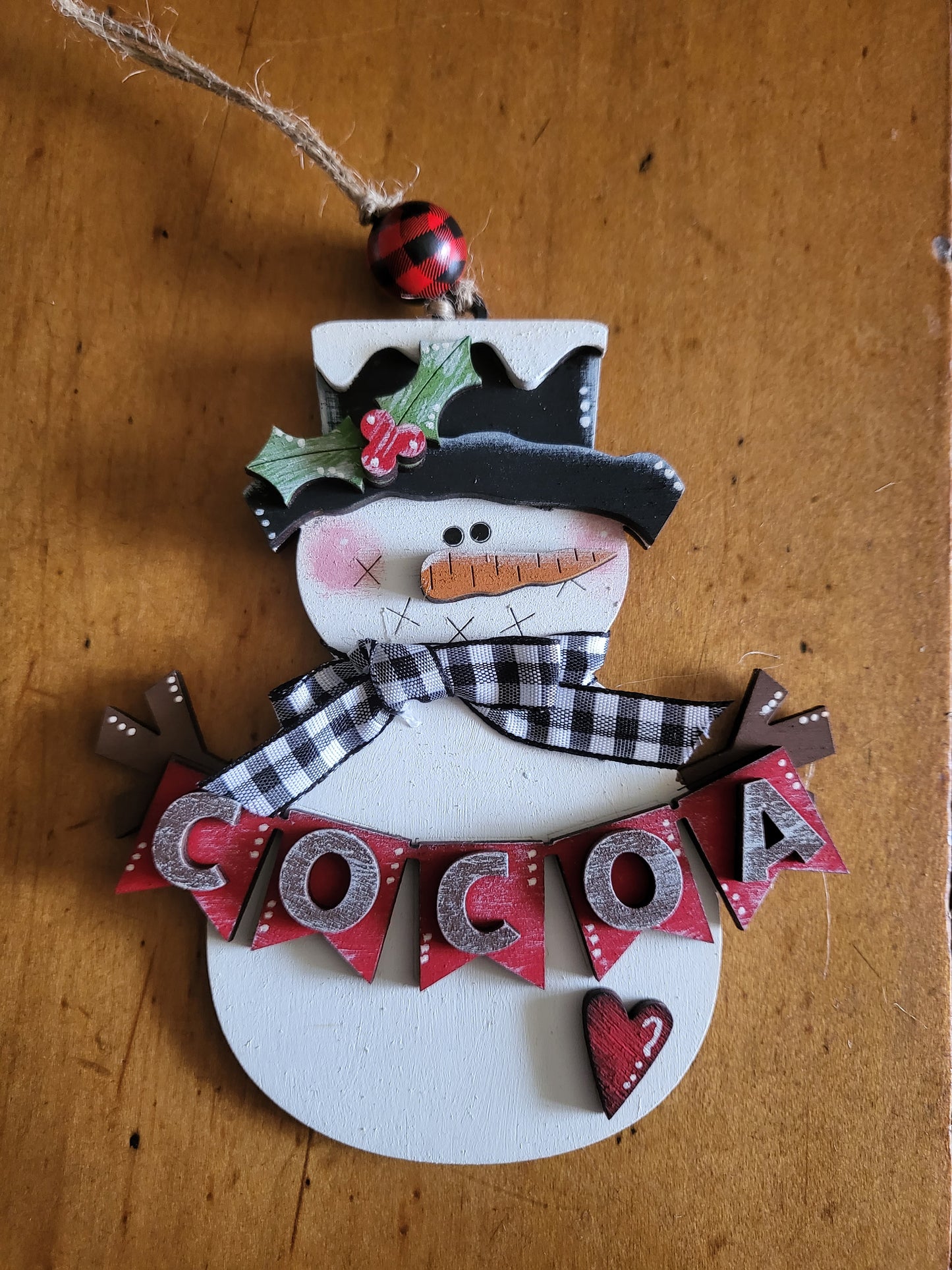 Cocoa Banner Snowman