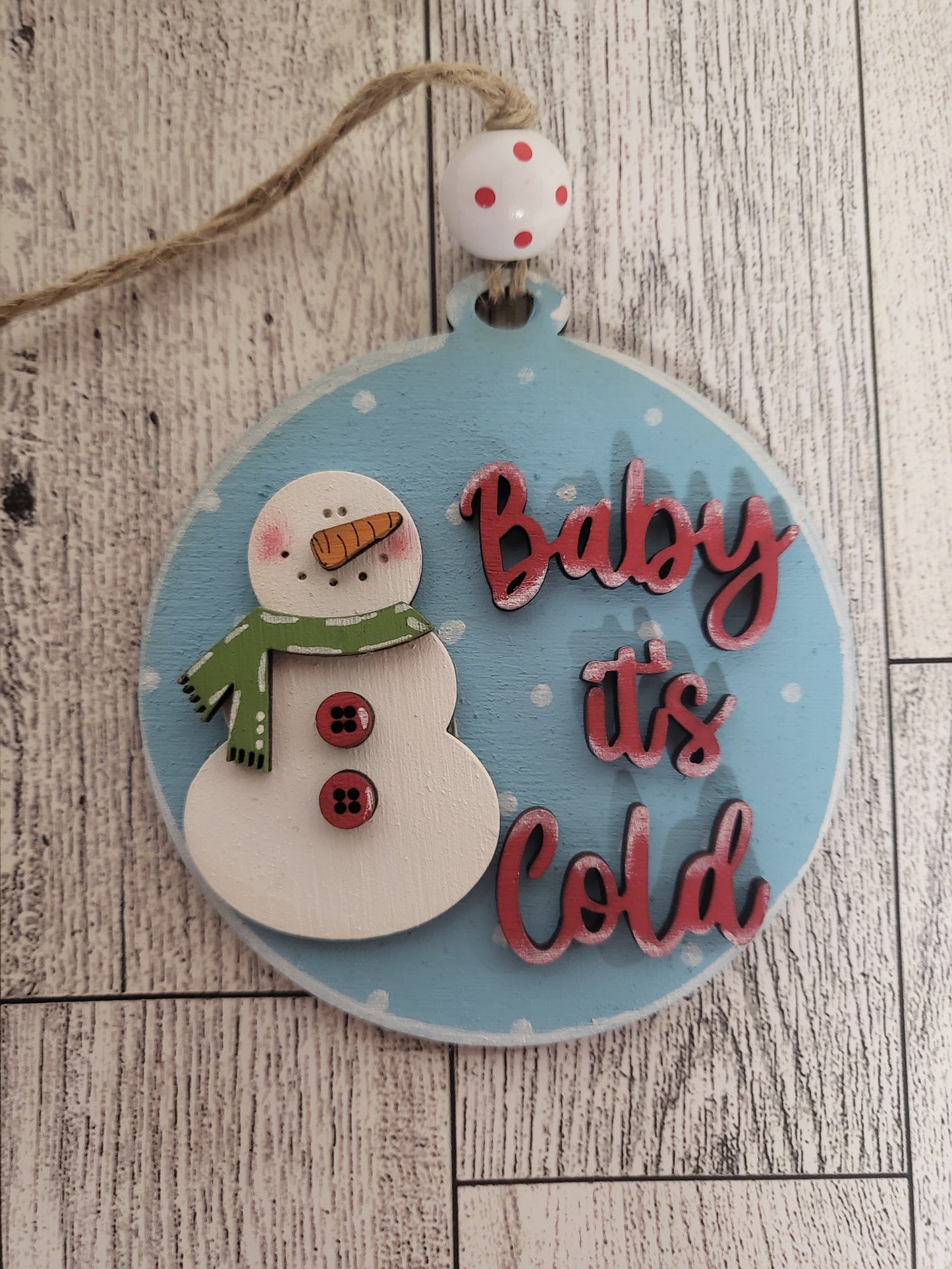 Baby it's Cold Round ornament