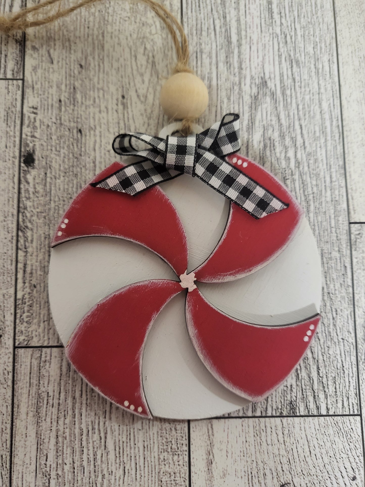 Peppermint Round Ornament