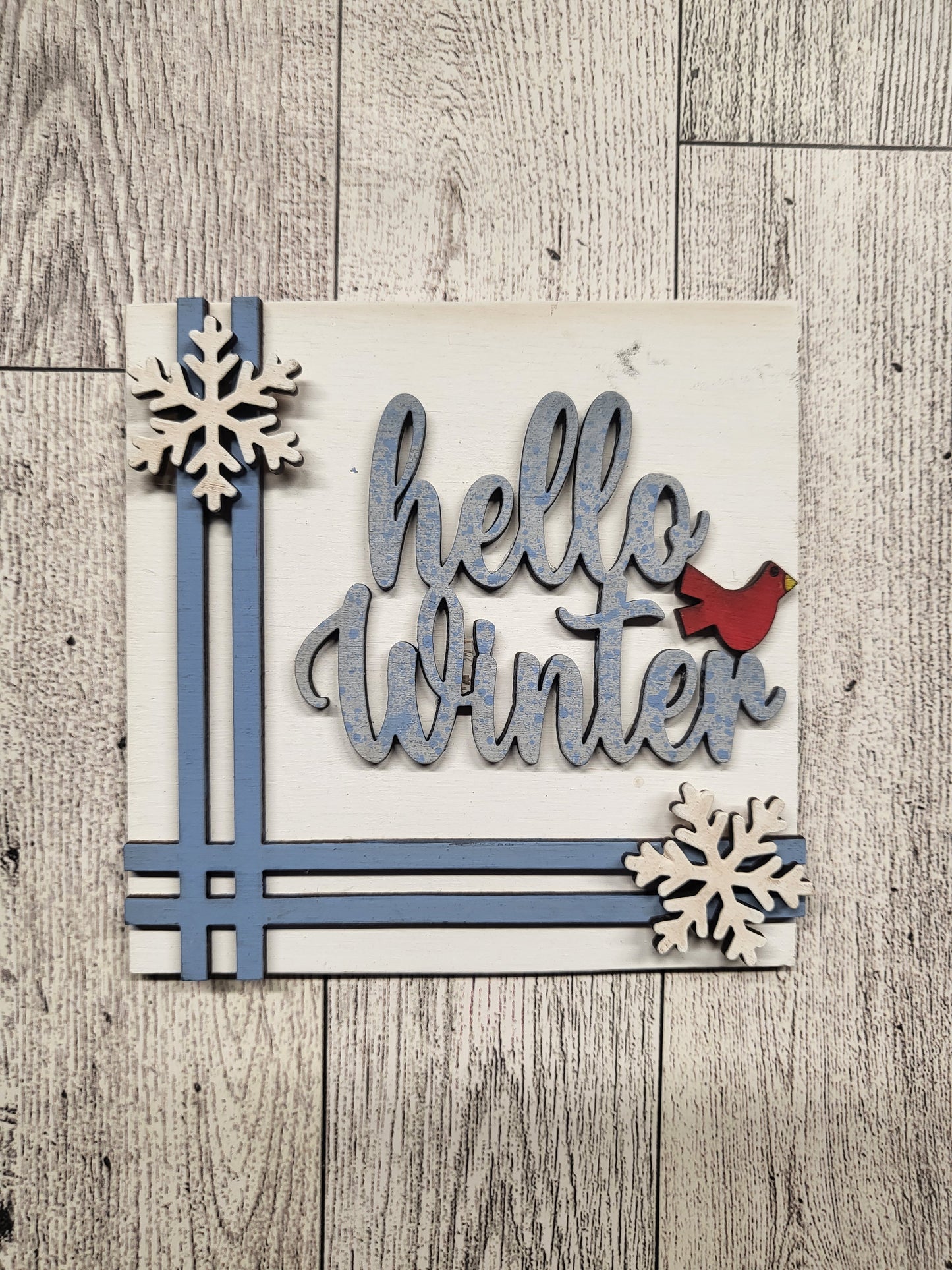 4.25" Square "Hello Winter"