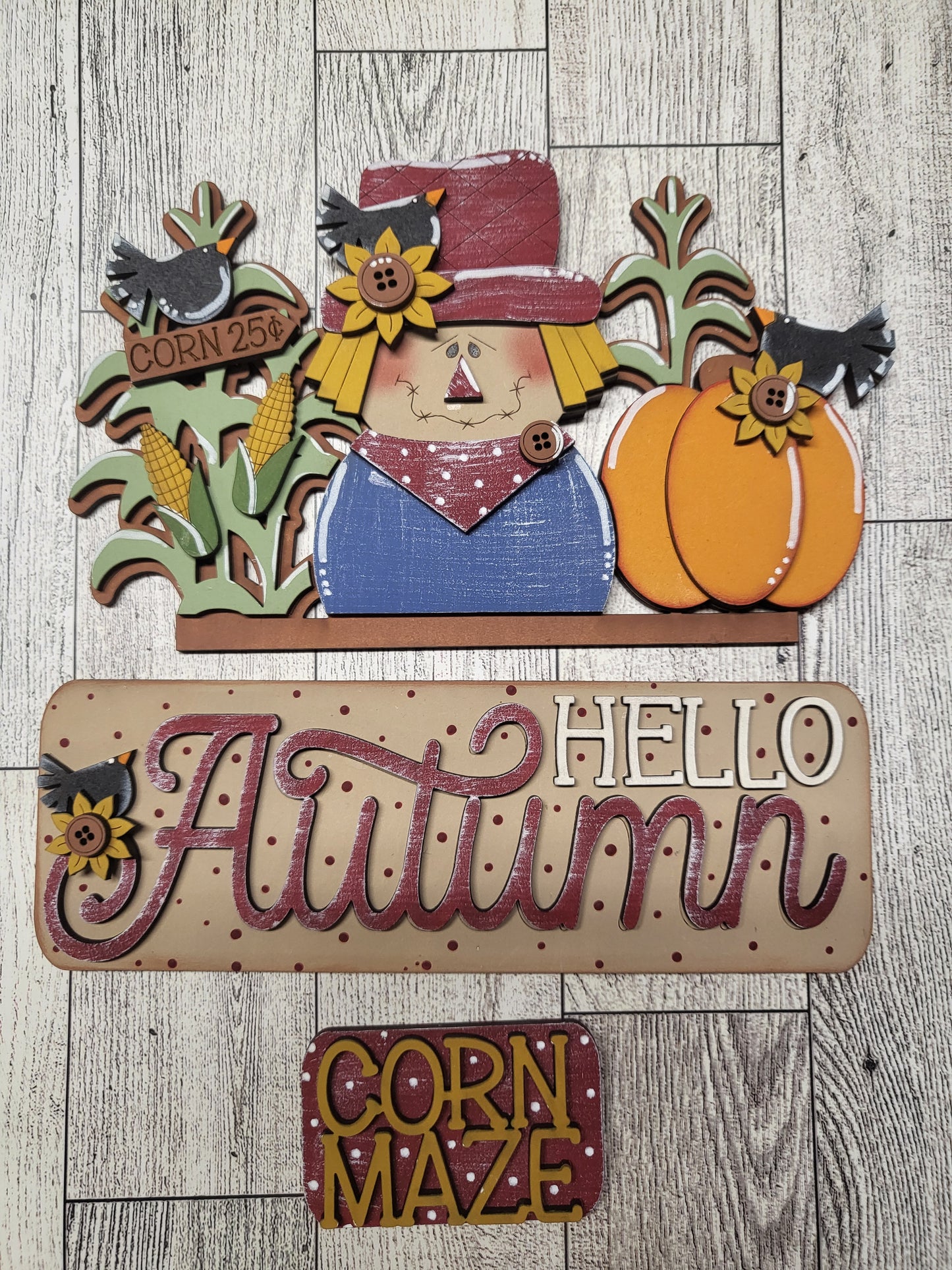 Hello Autumn Scarecrow truck insert