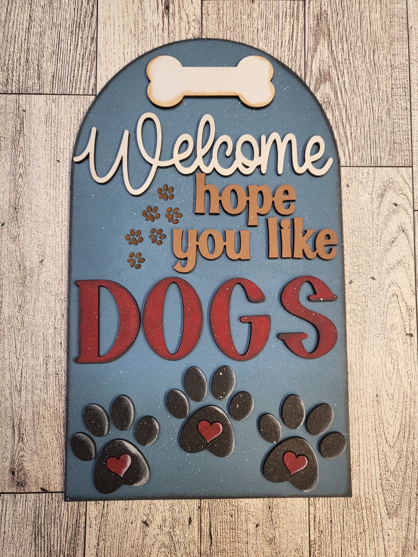 Large boho Welcome hope you like dogs insert
