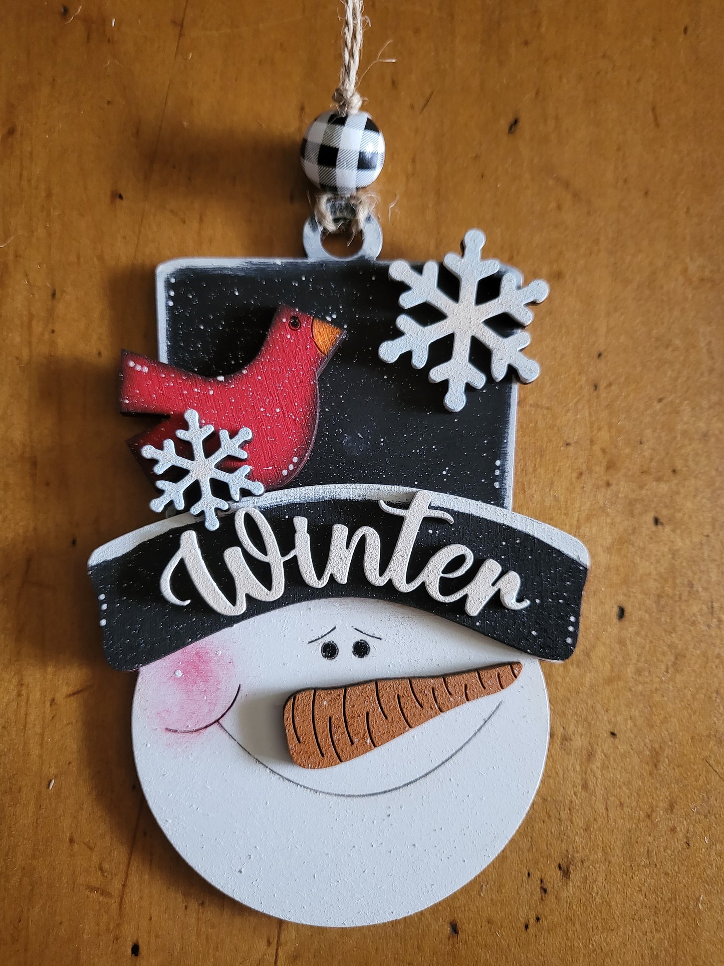 Winter Snowman Head Ornament