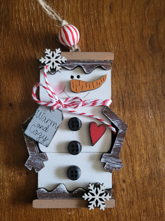 Large Smore Snowman Ornament