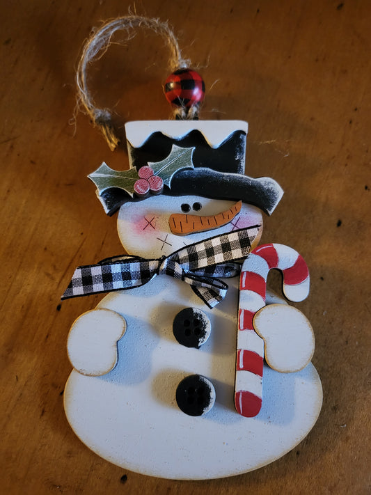 Snowman with Candy cane