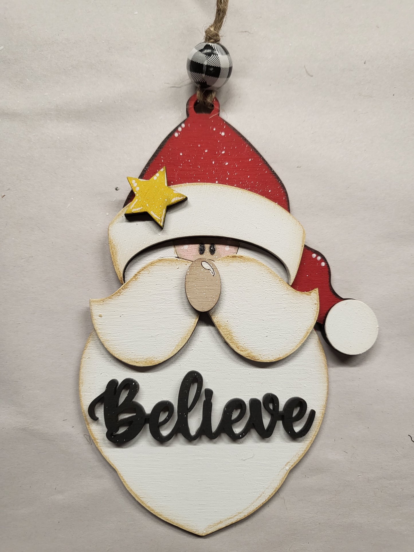 Believe Santa Head Ornament