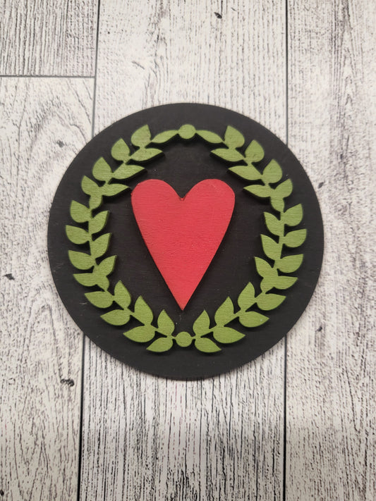 Interchangeable 3" wreath with heart