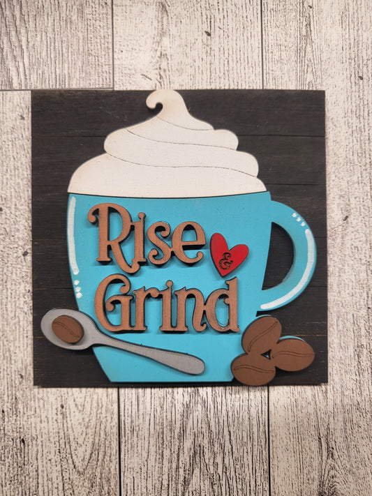 Rise & Grind Coffee 4.25" square
