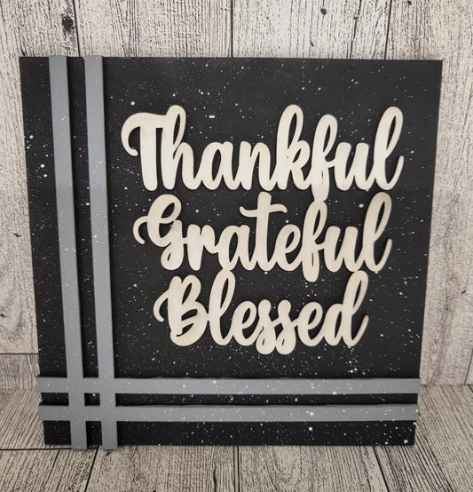 6x6 Thankful grateful blessed insert