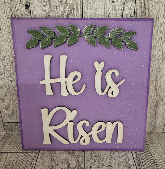 6x6 He Is Risen Insert