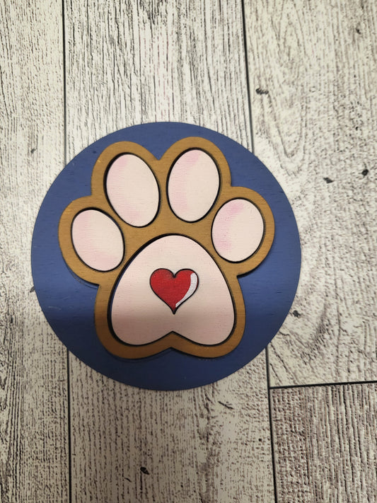 3" Cat paw print Insert