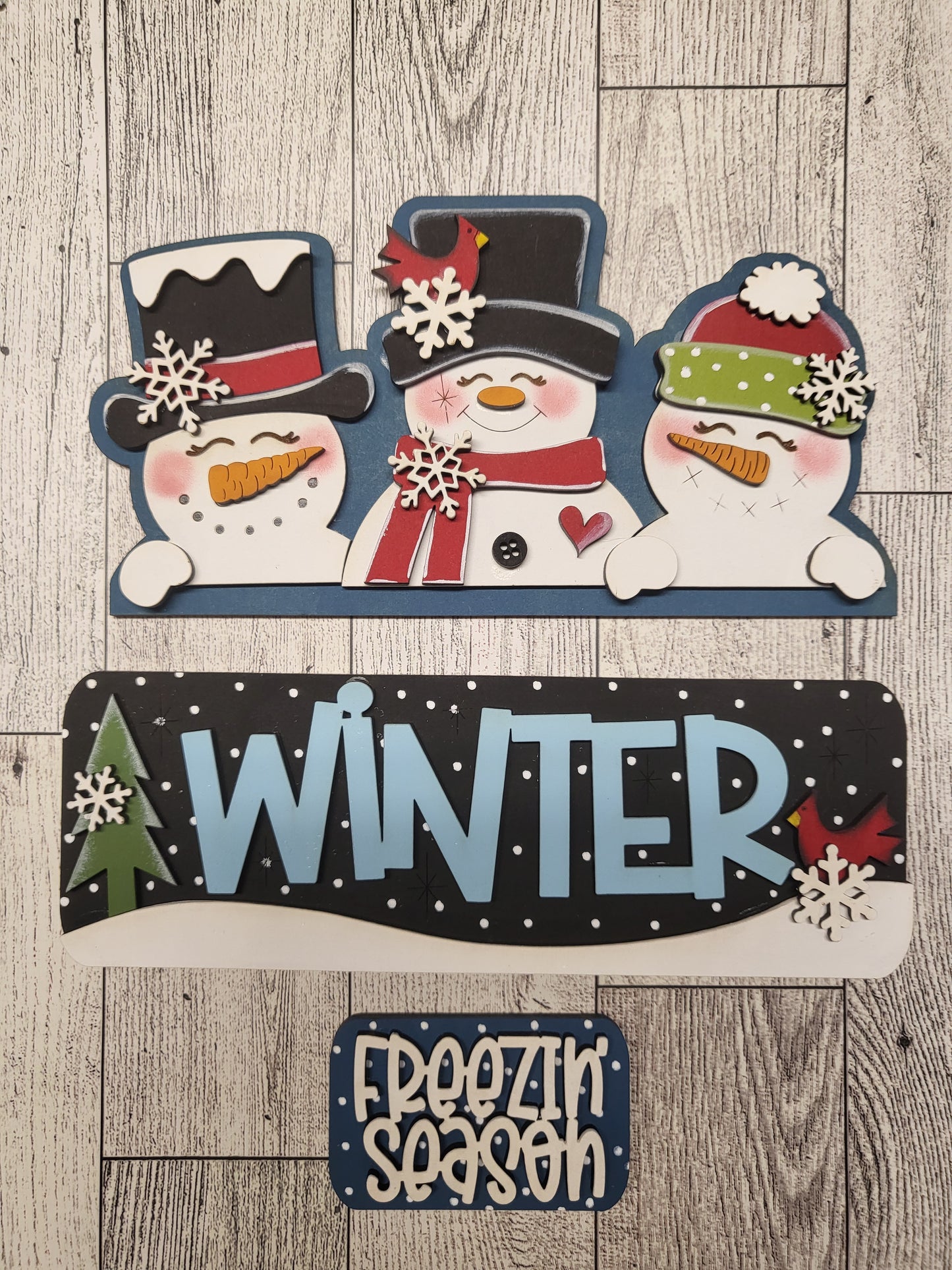 Winter Snowman Trio Truck insert